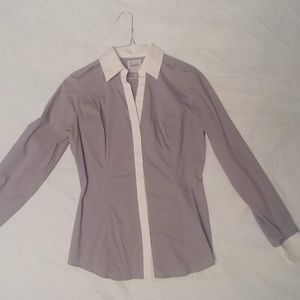 Gray & White Express Button Up